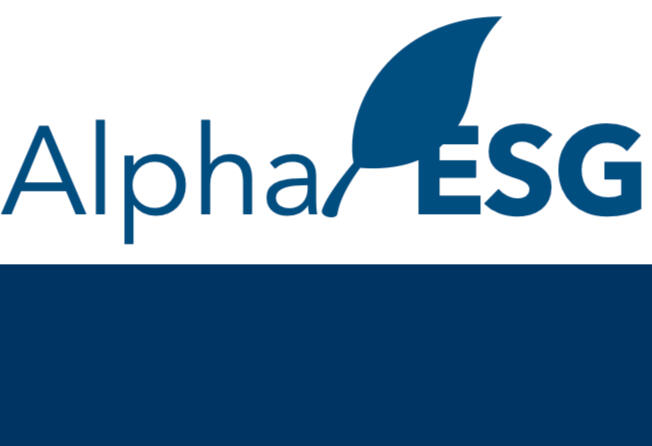 Alpha ESG Alpha ESG Logo with leaf